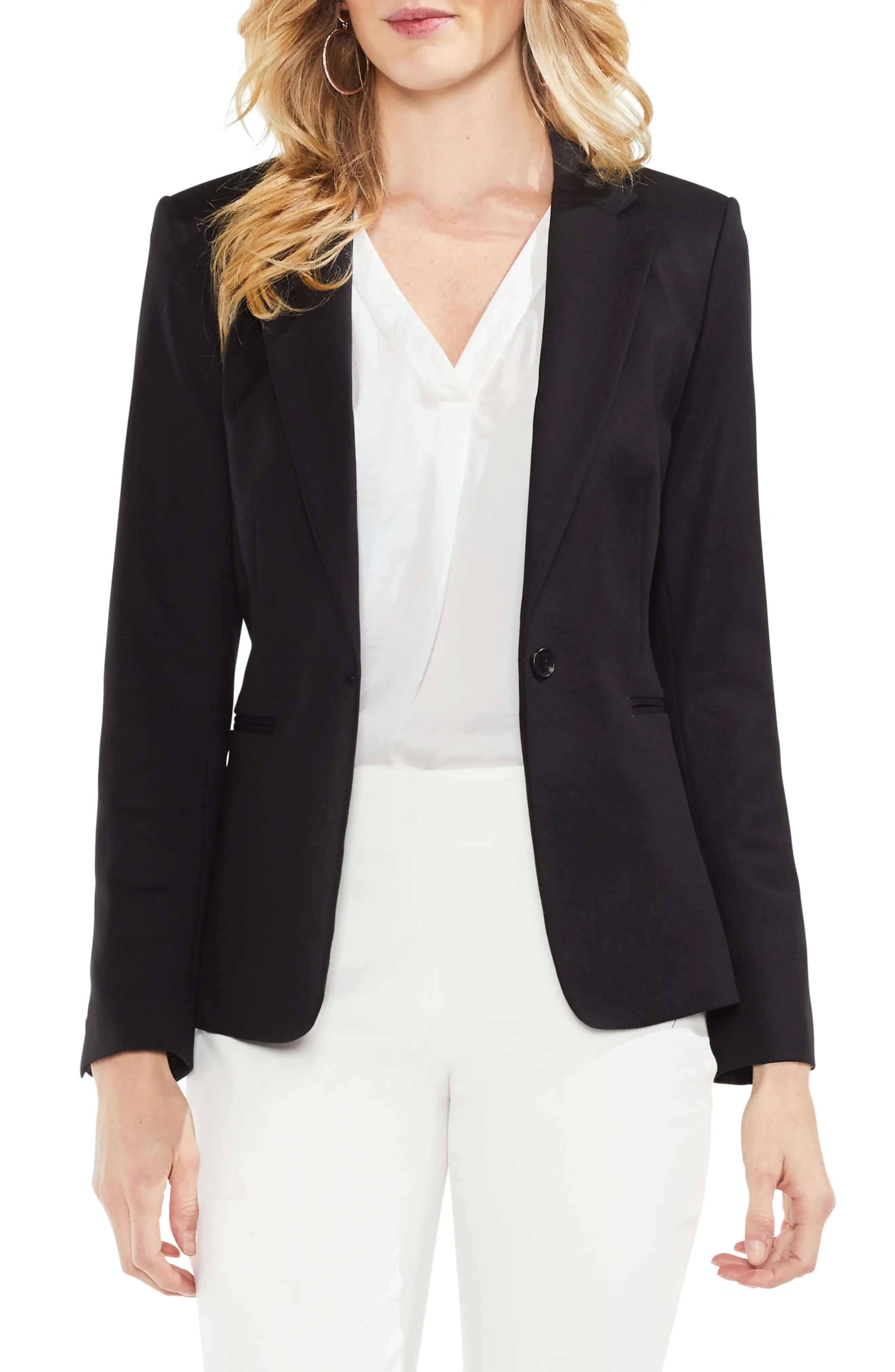 Women's Vince Camuto Lace-Up Back Double Weave Blazer | Nordstrom