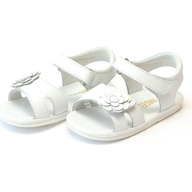 Mila Flower Sandal, White | Maisonette