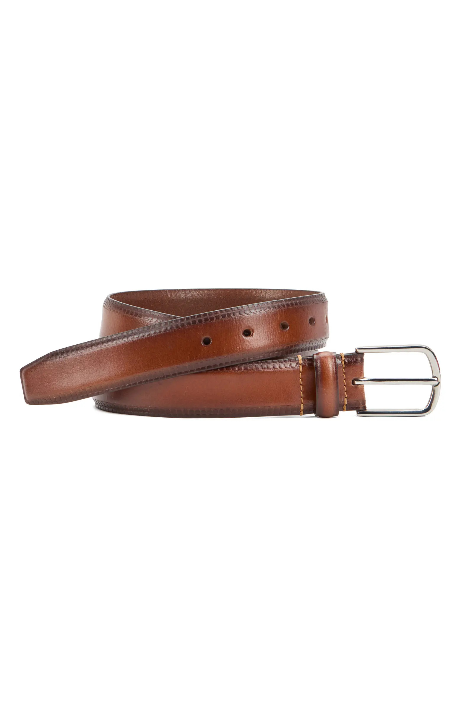Edge Embossed Leather Belt | Nordstrom