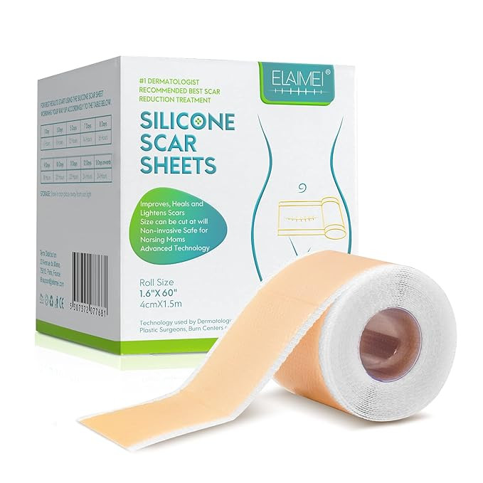 Medical Grade Silicone Scar Sheets, Silicone Scar Tape (1.6”x 60”), Scar Removal Strips for A... | Amazon (US)