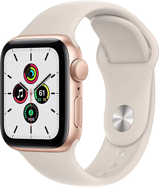 Apple Watch SE (GPS, 40mm) - Gold Aluminum Case with Starlight Sport Band | Amazon (US)