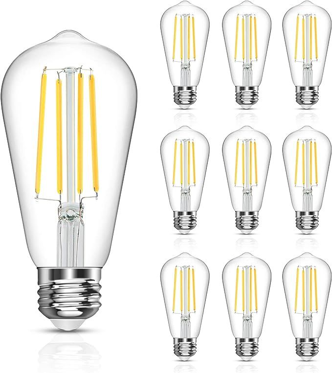 LANGREE Antique Vintage LED Light Bulbs, ST58 Edison Led Bulb, Equivalent 60W, Daylight White 400... | Amazon (US)