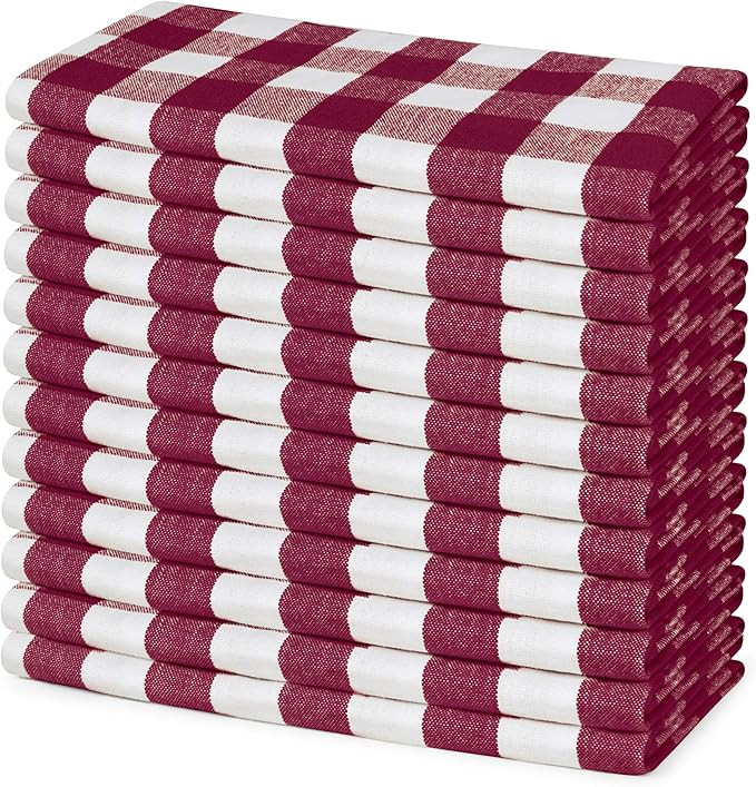 Blue Needles Gingham Buffalo Plaid Cloth Napkins 100% Cotton Set of 12 Dinner Table Napkins 18x18... | Amazon (US)
