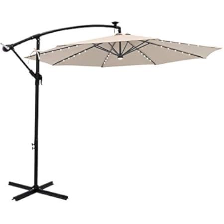 Best Choice Products 10ft Solar LED Offset Hanging Market Patio Umbrella for Backyard, Poolside, Law | Amazon (US)