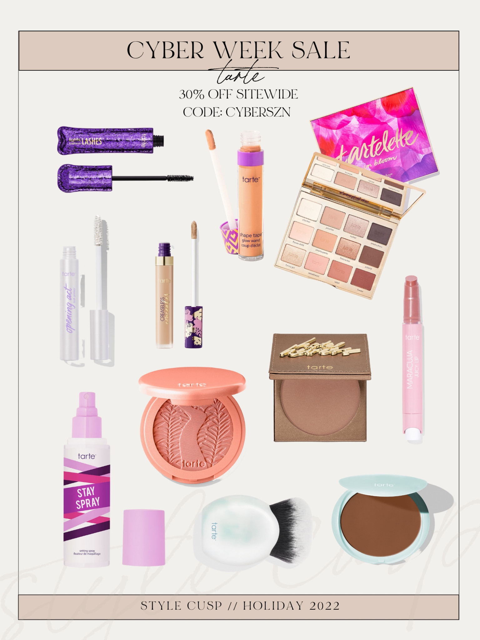 Tarte cyber week sale picks - 30% off site wide + free shipping with code CYBERSZN

#LTKsalealert #LTKbeauty #LTKCyberweek