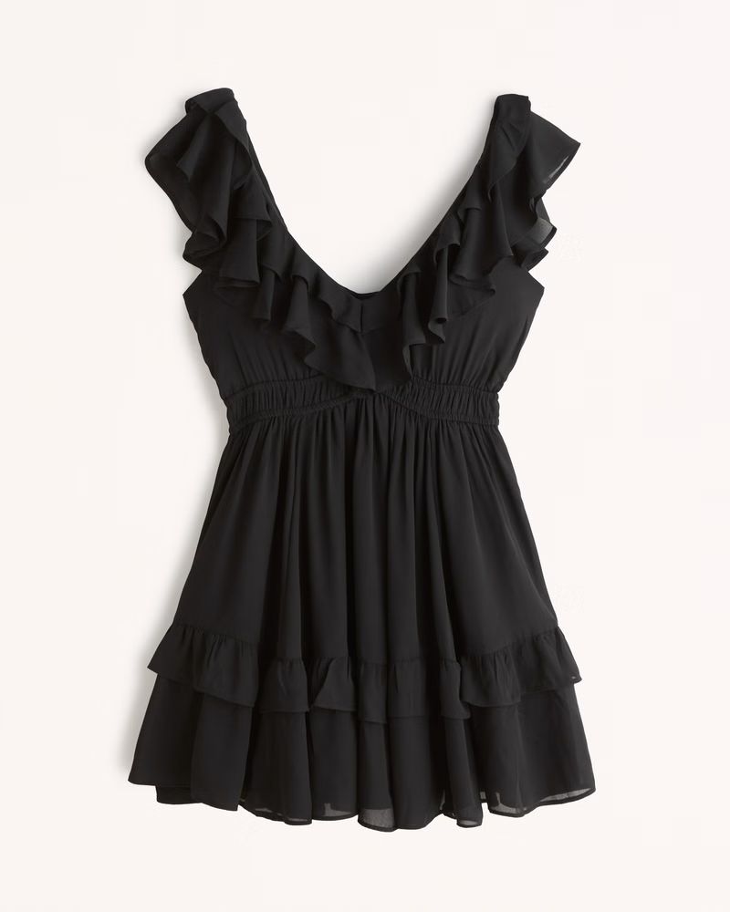 Femme Ruffle Mini Dress | Abercrombie & Fitch (US)