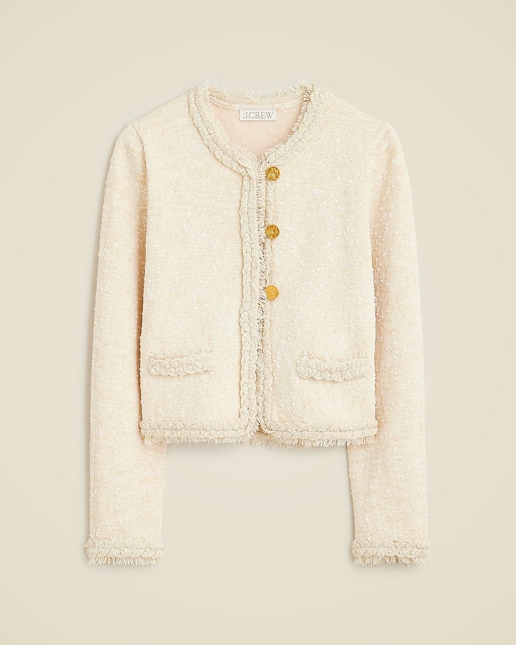 Marled fringe-trim sweater lady jacket | J. Crew US