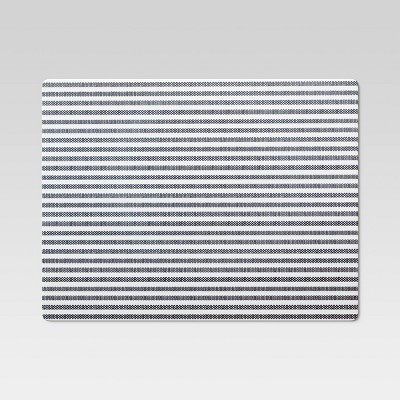 Cork Striped Placemat Blue - Threshold™: Geometric Rectangle for Kitchen Table, Traditional Style, Navy Blue, 16"x12" | Target