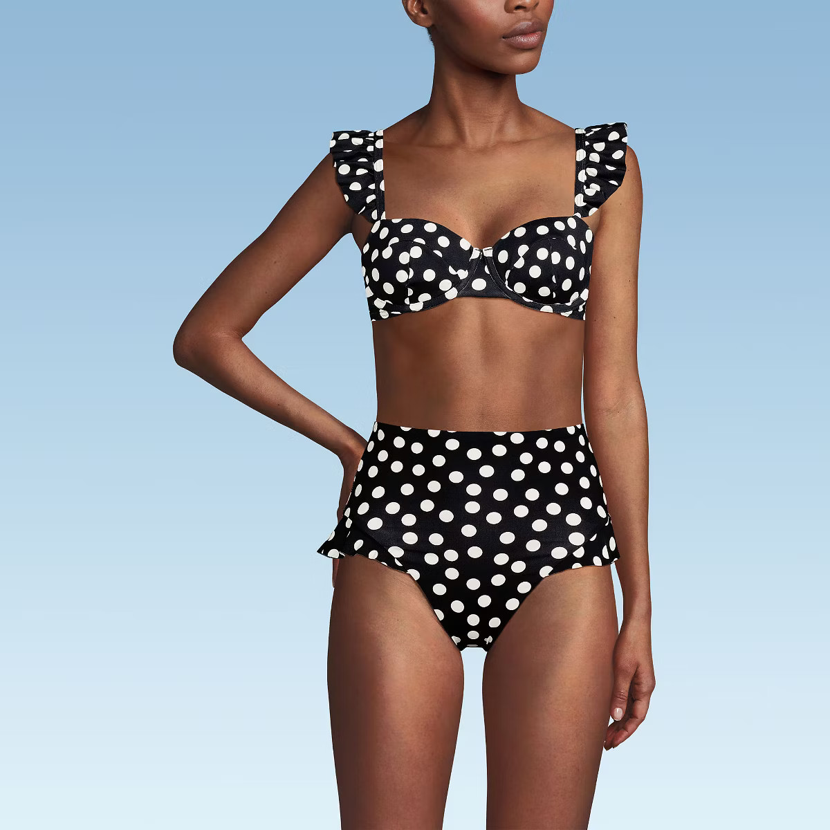 Lands' End Women's D-Cup Balconnette Underwire Bikini Top | Target