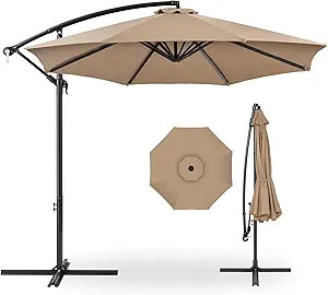 Best Choice Products 10ft Offset Hanging Market Patio Umbrella w/Easy Tilt Adjustment, Polyester ... | Amazon (US)