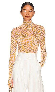 AFRM Zadie Top in Blush Checkerboard from Revolve.com | Revolve Clothing (Global)