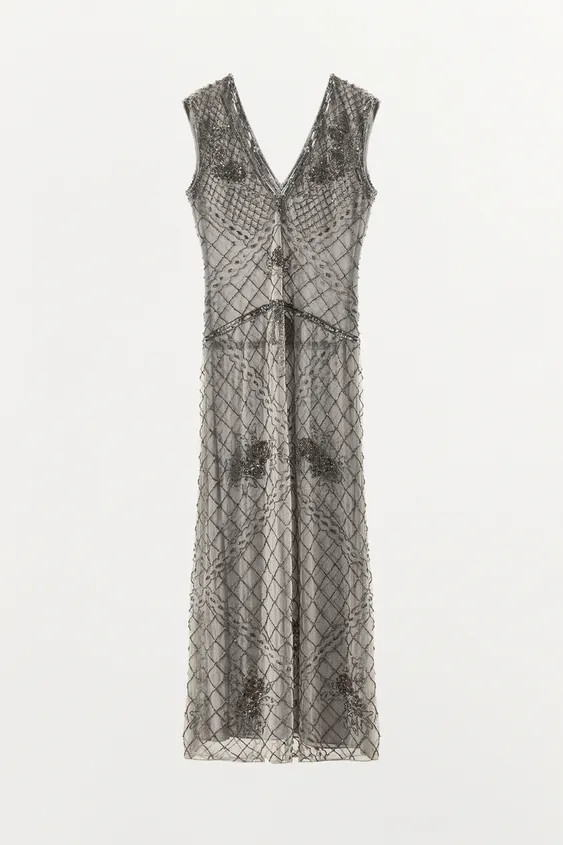 EMBROIDERED TULLE BEADED DRESS | Zara US