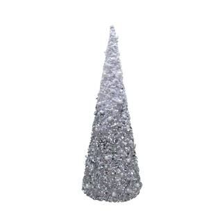 14" Silver & Snow Textured Christmas Tabletop Cone Tree by Ashland® | Michaels Stores