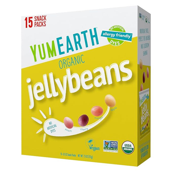 YumEarth Organic Jelly Beans - Fruity Candy Snack Packs, Gluten Free Snacks for Kids - Allergy Fr... | Amazon (US)