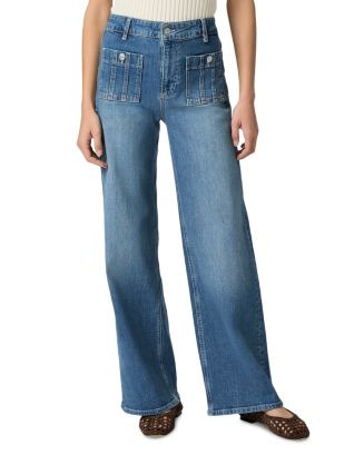 Anessa Seamed High Rise Wide Leg Jeans in Paley | Bloomingdale's (AU)