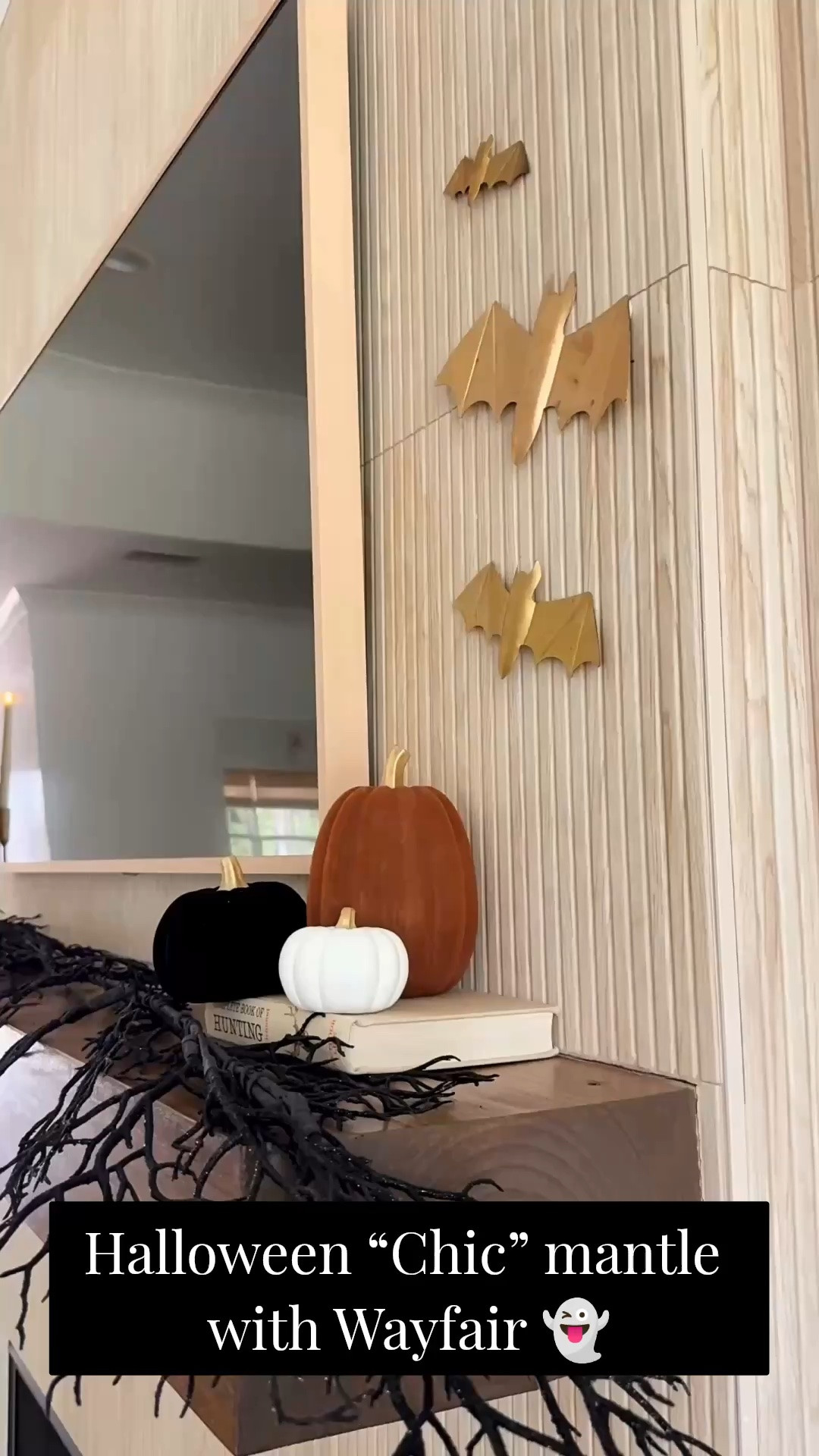 #Ad Spooky season, but make it chic. 🎃🕯️🦇

I gave our mantel a Halloween refresh with a few finds from @wayfair and love how it came together! Black branch garland adds just the right amount of drama, while gold taper candleholders, flameless candles, velvet pumpkins and gold metal bats keep everything feeling warm and elevated.

I love decorating for the seasons without completely changing the look of our home, and these pieces were such an easy way to bring in Halloween while still keeping the space feeling like us.

Everything from this Halloween mantel is linked right here to shop! 🤍

#wayfair #WayfairPartner

#LTKSeasonal #LTKHome #LTKSaleAlert