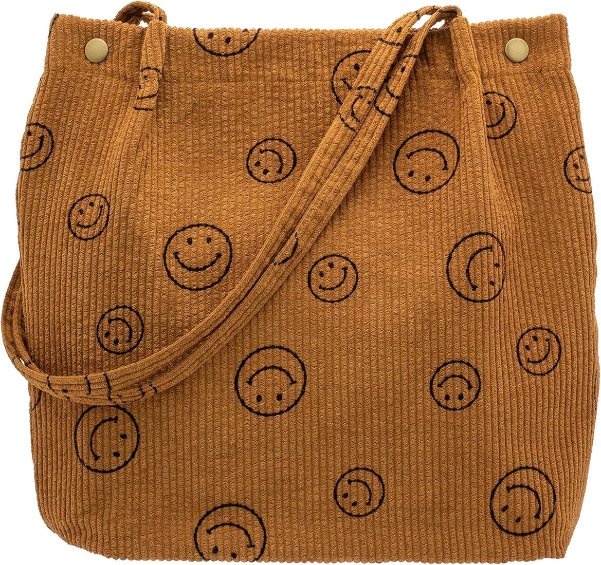 PAZIMIIK Corduroy Tote Bags for Women Reusable Grocery Shopping Shoulder Go-to Everyday Bag | Amazon (US)