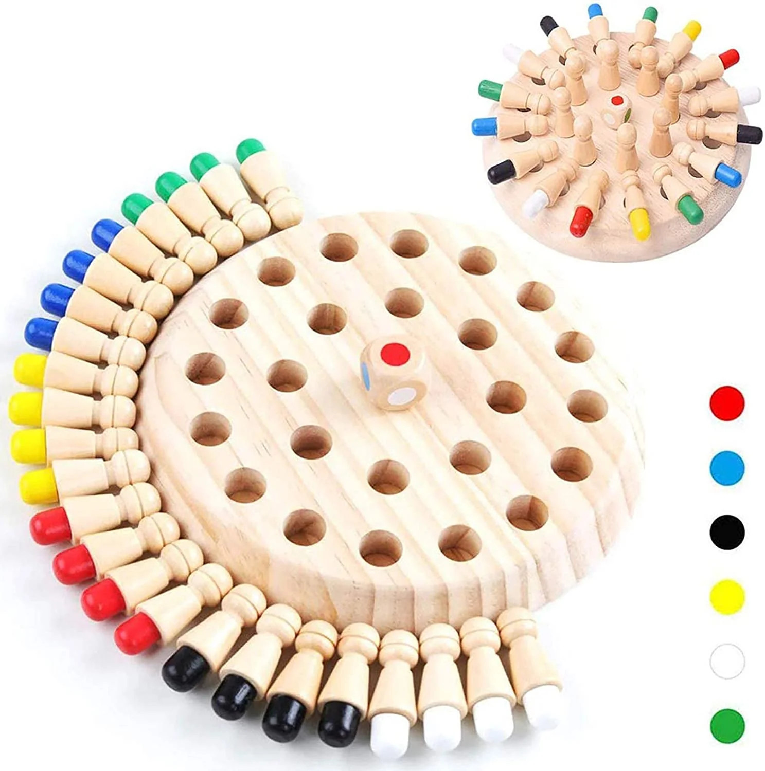 Intera Wooden Memory Matchstick Chess Game, Intelligent Logic Game for Kids, Color Matching Learn... | Walmart (US)