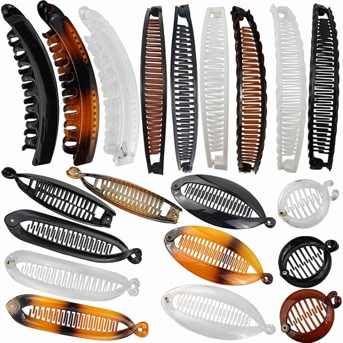 20PCS Banana Hair Clips Classic Hair Comb Banana Clips Ponytail Hair Holder for Women Girls, 7 St... | Amazon (US)
