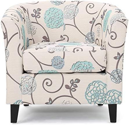 Amazon.com: Christopher Knight Home Preston Fabric Club Chair, White / Blue : Everything Else | Amazon (US)