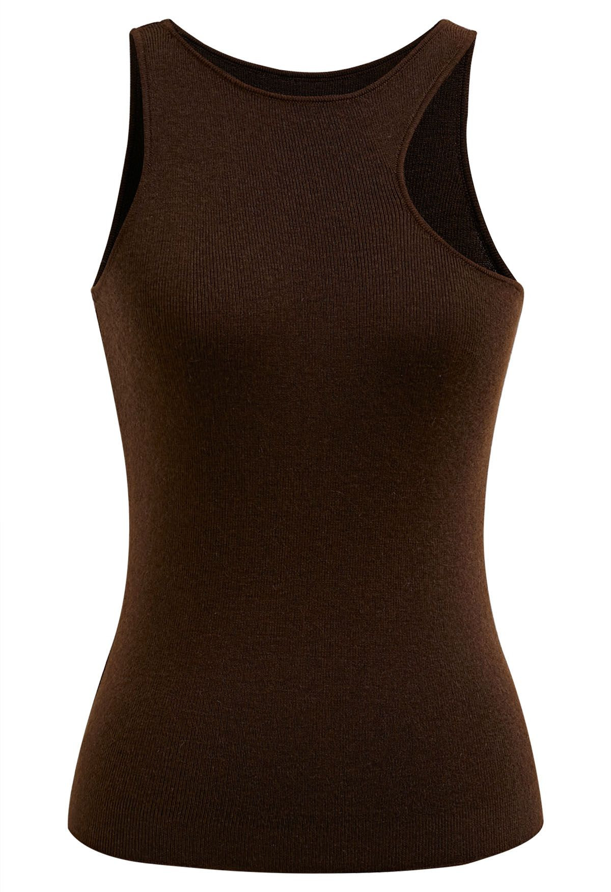 Chic Impression Knit Tank Top in Brown | Chicwish