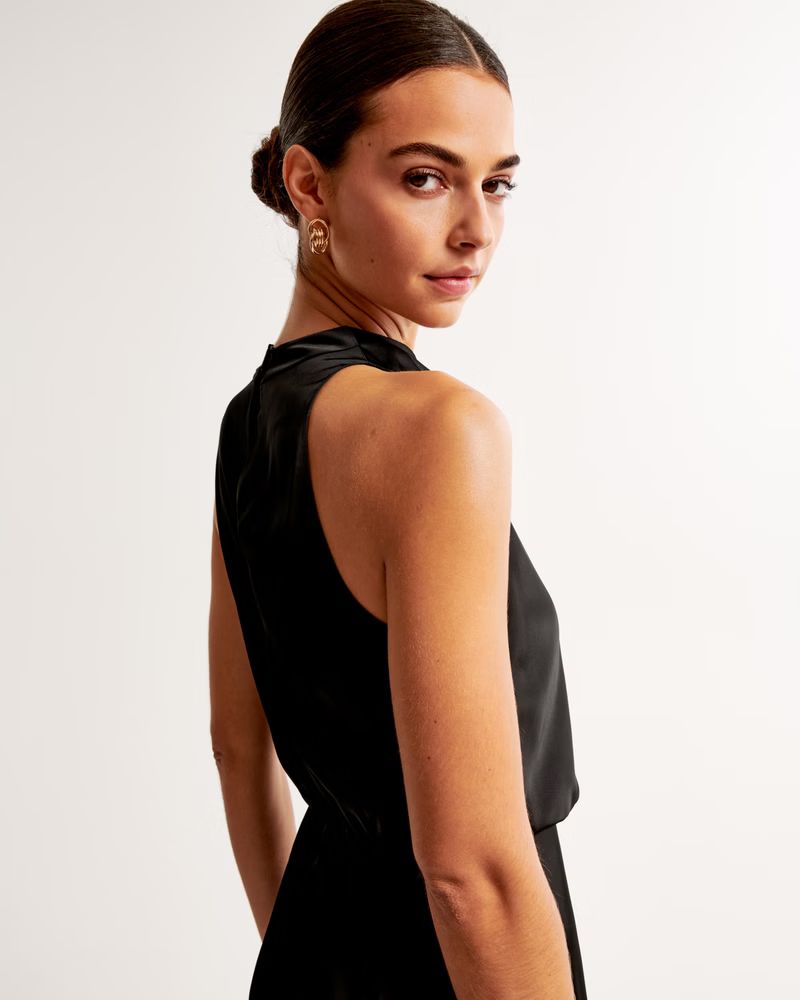 High-Neck Draped Jumpsuit | Abercrombie & Fitch (US)