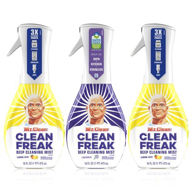 Mr. Clean Clean Freak Multi-Surface Spray, Lavender and Lemon Scent, Starter Kit Bundle Pack, 3 C... | Walmart (US)