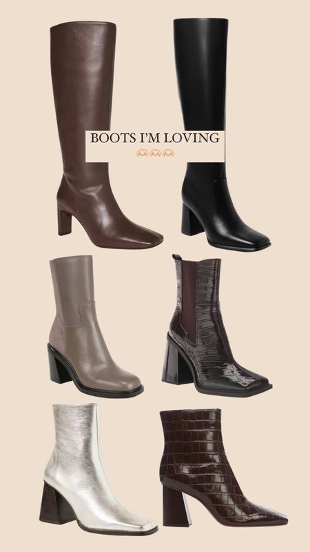 Boots and booties, tall black boots with platform, faux croc booties, brown ankle booties, heeled calf boots

#LTKworkwear #LTKstyletip #LTKshoecrush