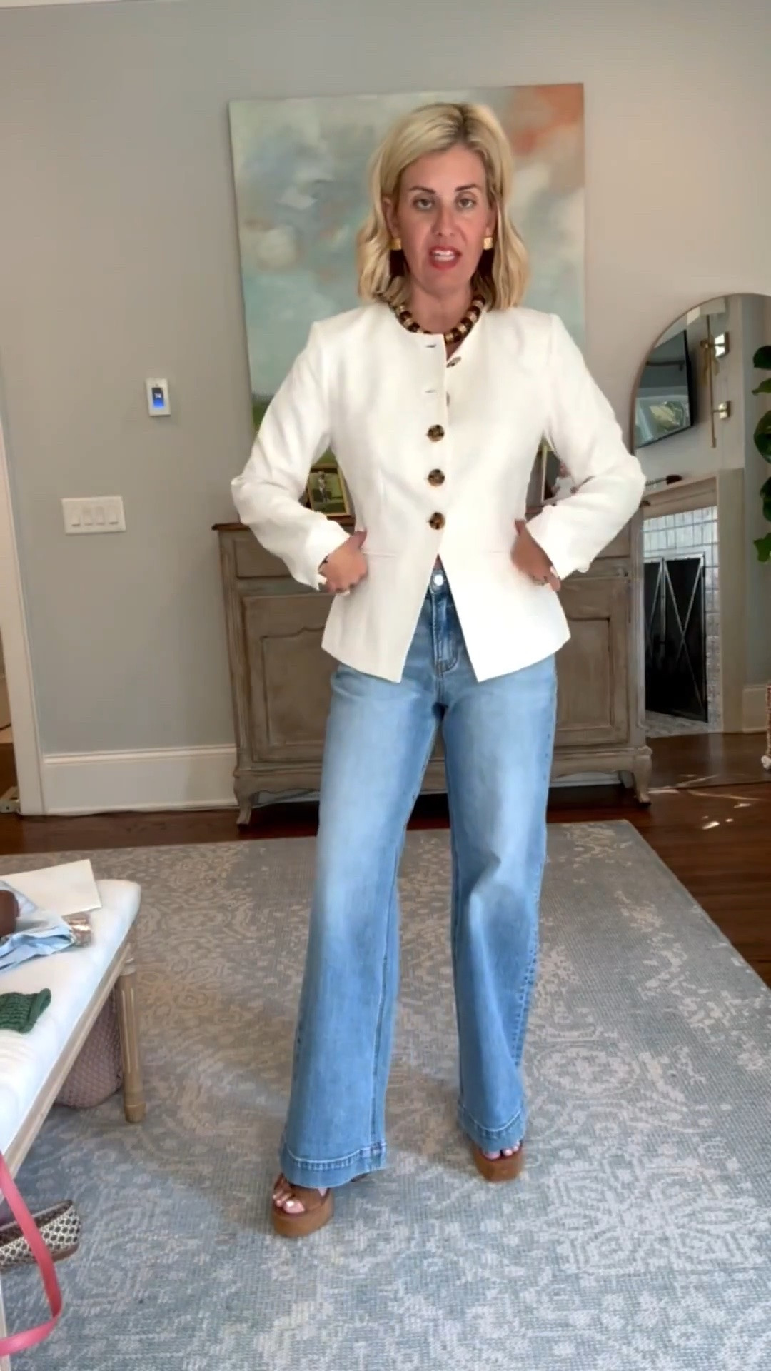 Sizing:
Blazer - small
Jeans - 26
Heels - 8 tts 

Codes:
Avara - mixandmatch15
Allie + Bess - Catherine20

#LTKOver40 #LTKSeasonal #LTKdayinmylife