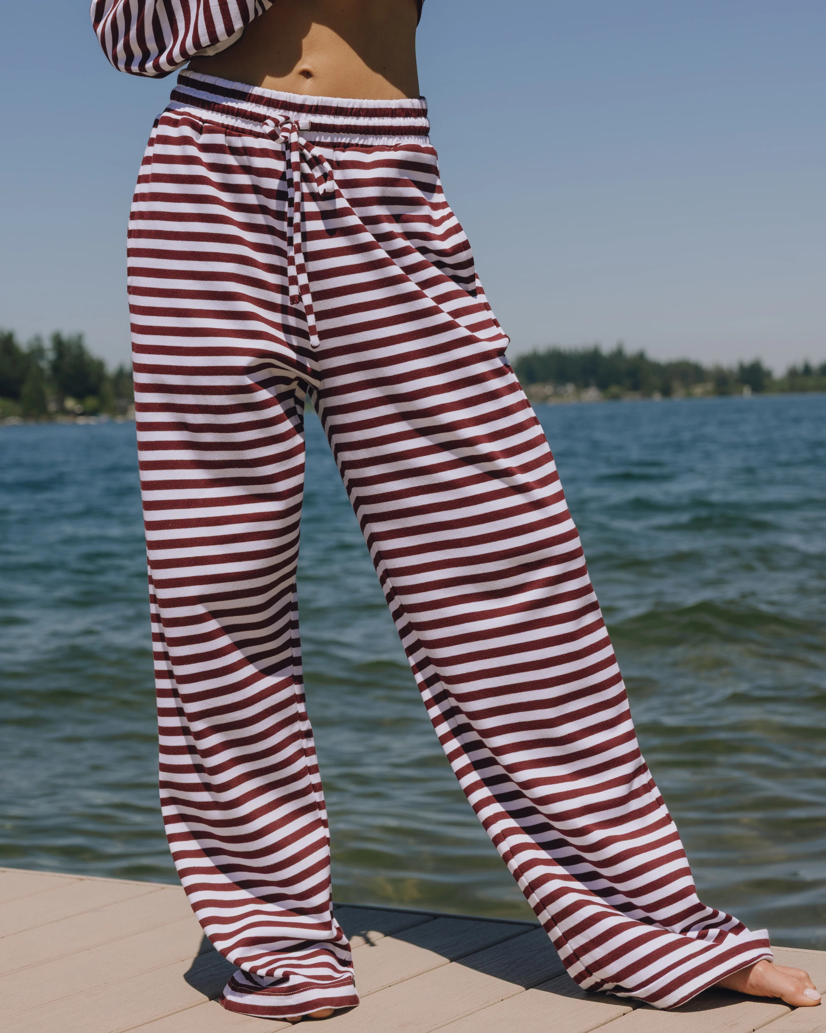 Striped Cotton Pants - Bodega + White Stripe | Daily Drills LLC