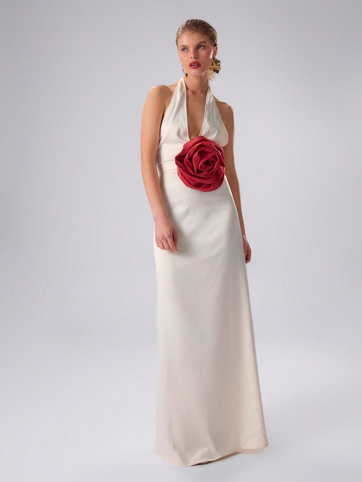 MUSERA Satin Oversized Floral Maxi Dress | SHEIN