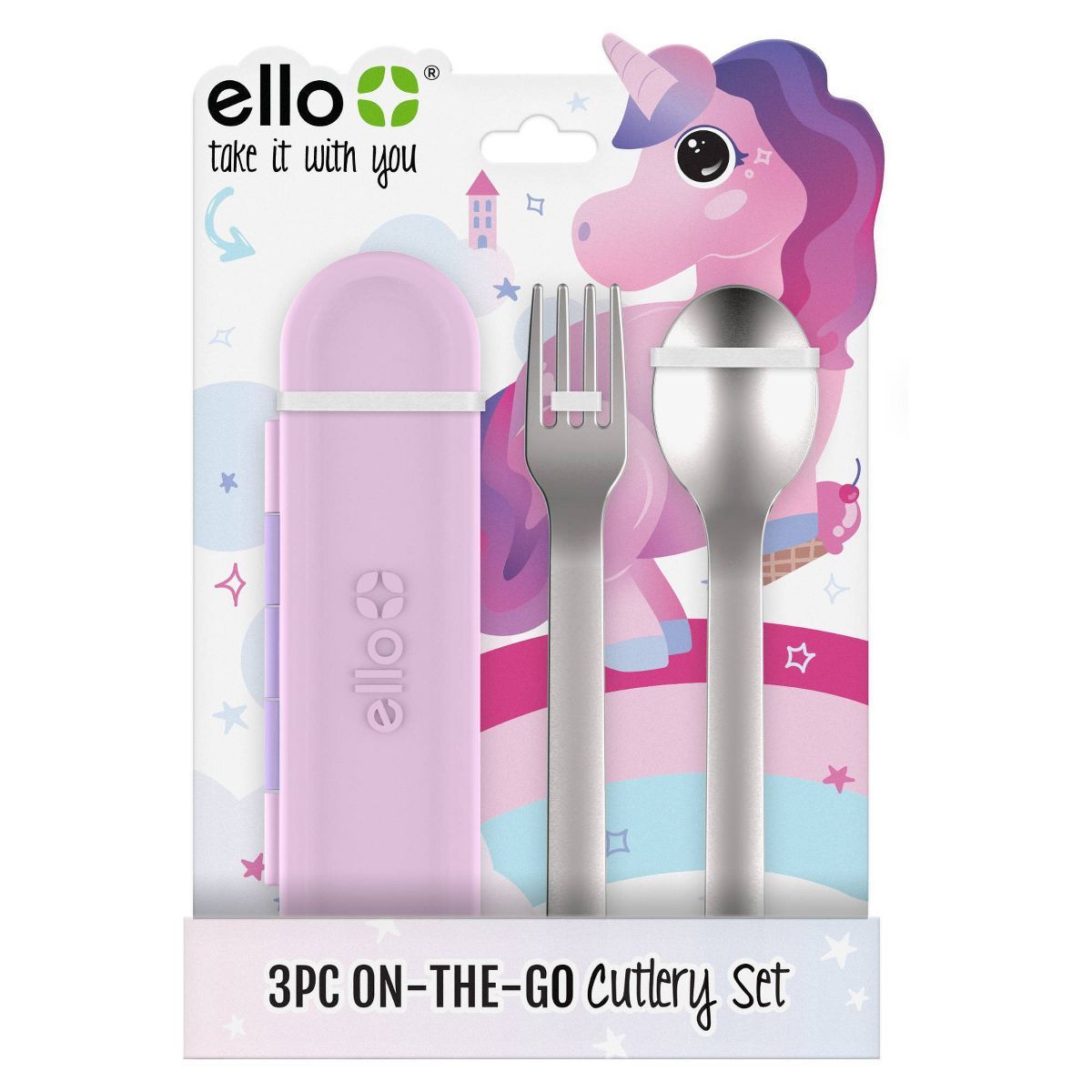 Kids' on The Go Cutlery Set Pink - Ello | Target