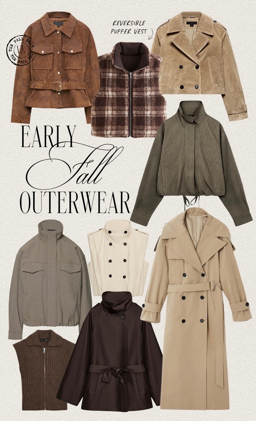 Early Fall outerwear finds 🍂

fall jacket, fall jackets, lightweight jacket, lightweight jackets, trench coat, fall vest, fall vests, fall fashion, fall outfit, fall outfits, fall wardrobe, fall essential, fall essentials, fall style, fall looks, fall look, fall 2026, fall trend, fall trends, fall closet basics, fall closet basic, fall closet essentials, fall closet essential, fall wardrobe staples, fall wardrobe staple, fall staple, fall staples, fall capsule wardrobe

#LTKSeasonal