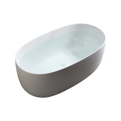 47'' Independent Solid Surface Resin Stone Bathtub, A Modern Designed Independent Bathtub With Pop-up Drainage And Overflow Pipes, Suitable For Small | Wayfair North America