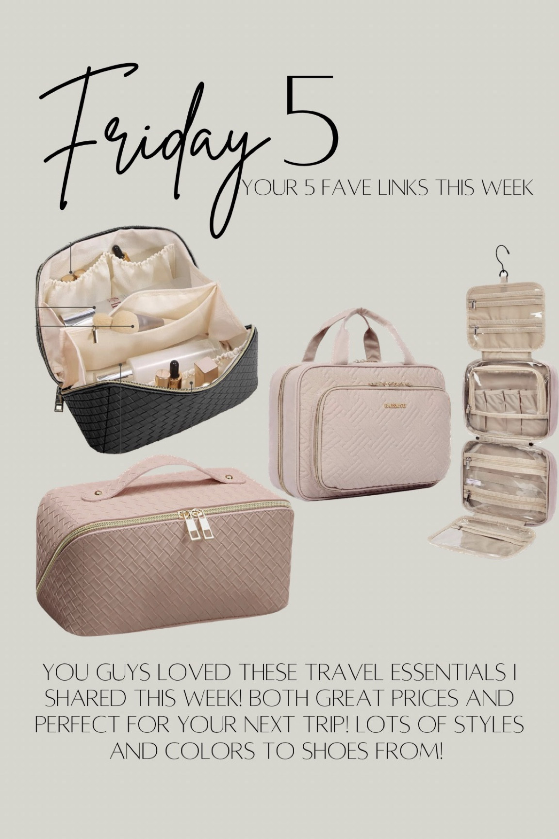 Travel essentials for your next trip or vacation! Lay flat make up bag, viral make up and skin care, storage bag, unfoldable hanging toiletry bag, collapsible foldable compartments. These bags hold everything! Amazon, favorites and finds, travel ready essentials.


#LTKFind #LTKunder50 #LTKtravel