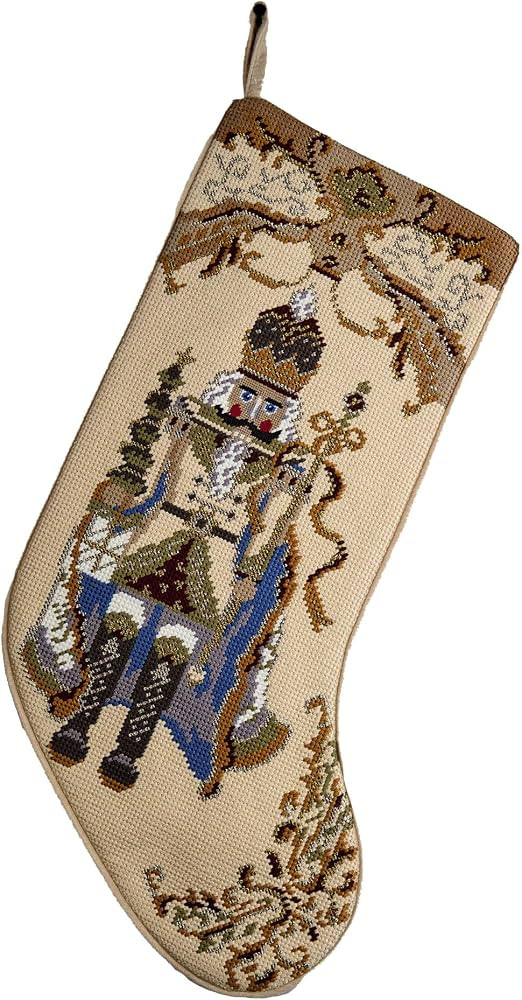 Peking Handicraft Nutcracker Embroidered Christmas Stocking, 18-inch Length, Poly and Cotton Velv... | Amazon (US)