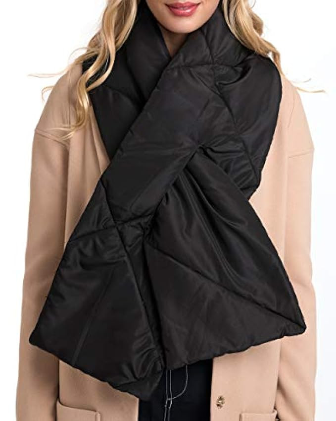 MIRMARU Women’s Winter Soft Warm Padding Scarf Polyfill Quilted Oblong with Tap Slit Fastening | Amazon (US)