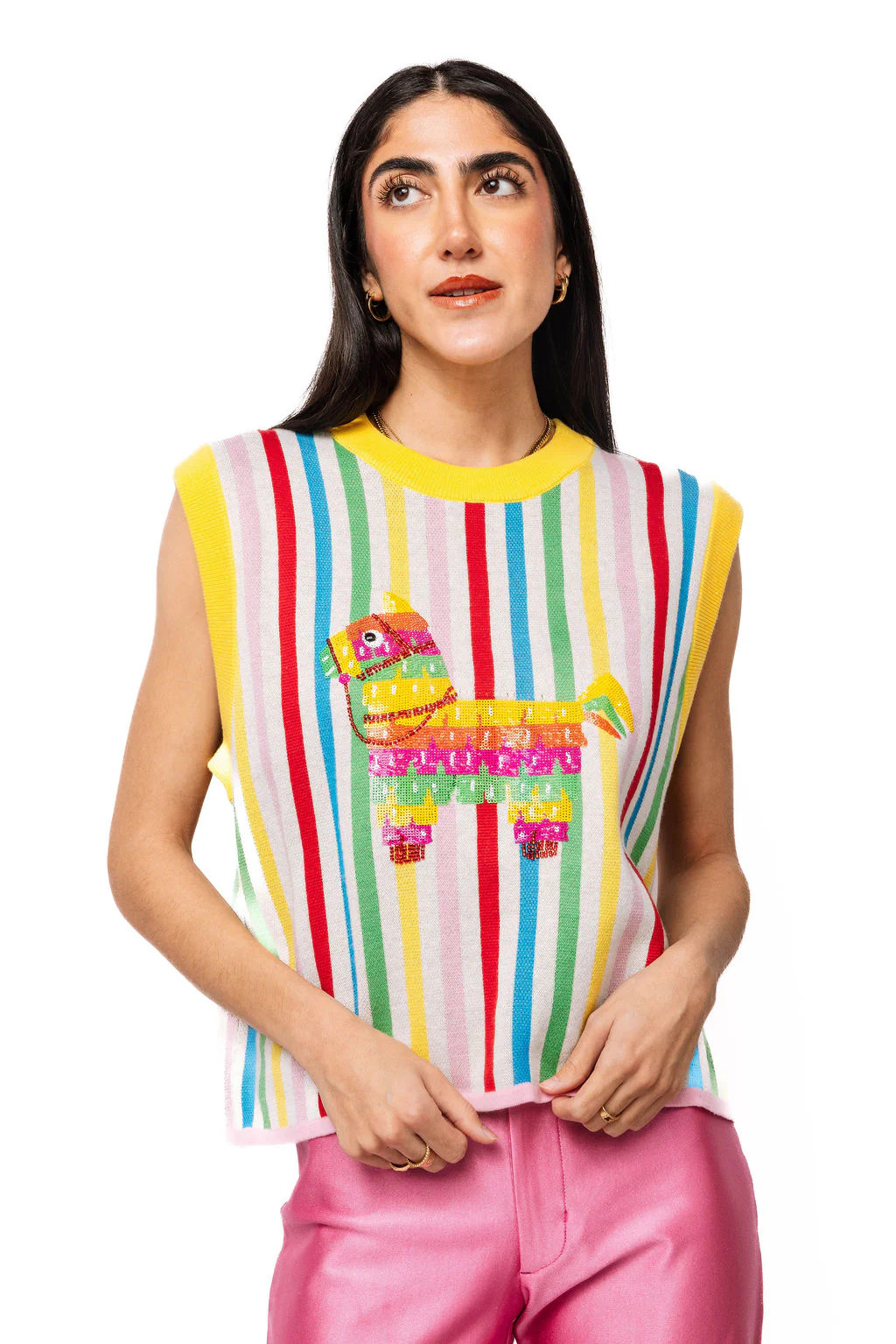 Rainbow Striped Piñata Knit Tank | Queen of Sparkles