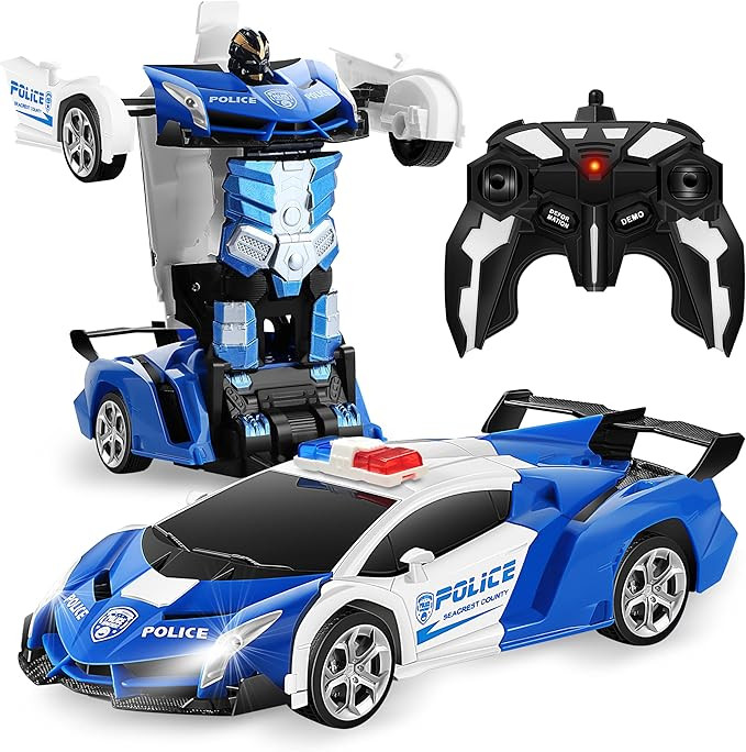 FIGROL Remote Control Car｜Transformable Robot RC Car｜2.4Ghz 1:18 Scale Model Police Car with ... | Amazon (US)