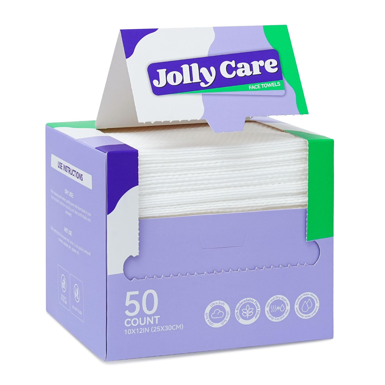 Disposable Face Towels, 10"×12" XL Face Towelette Disposable, Soft Makeup Remover Dry Wipes, Thi... | Amazon (US)