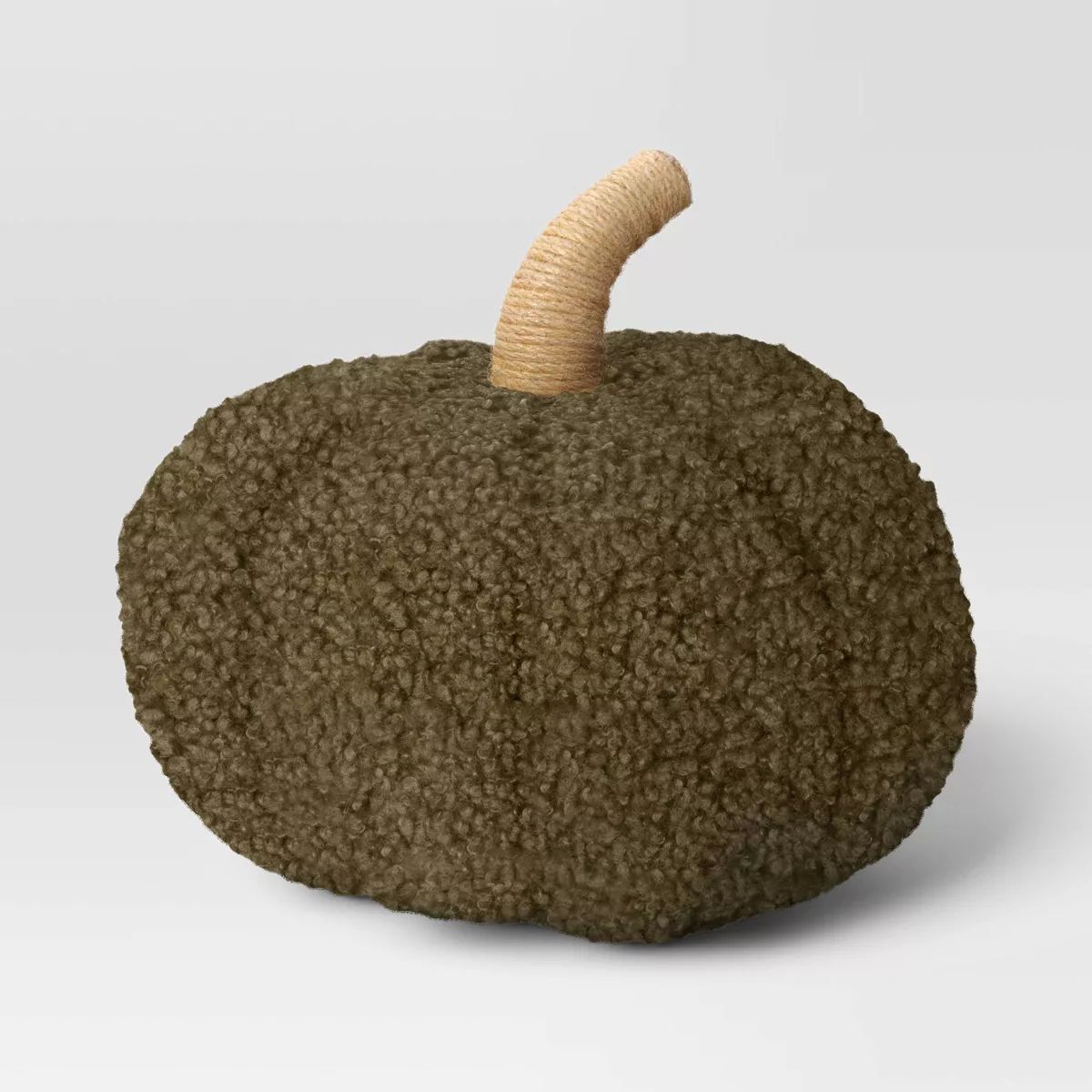 Teddy Boucle Shaped Pumpkin Throw Pillow Dark Green - Threshold™ | Target