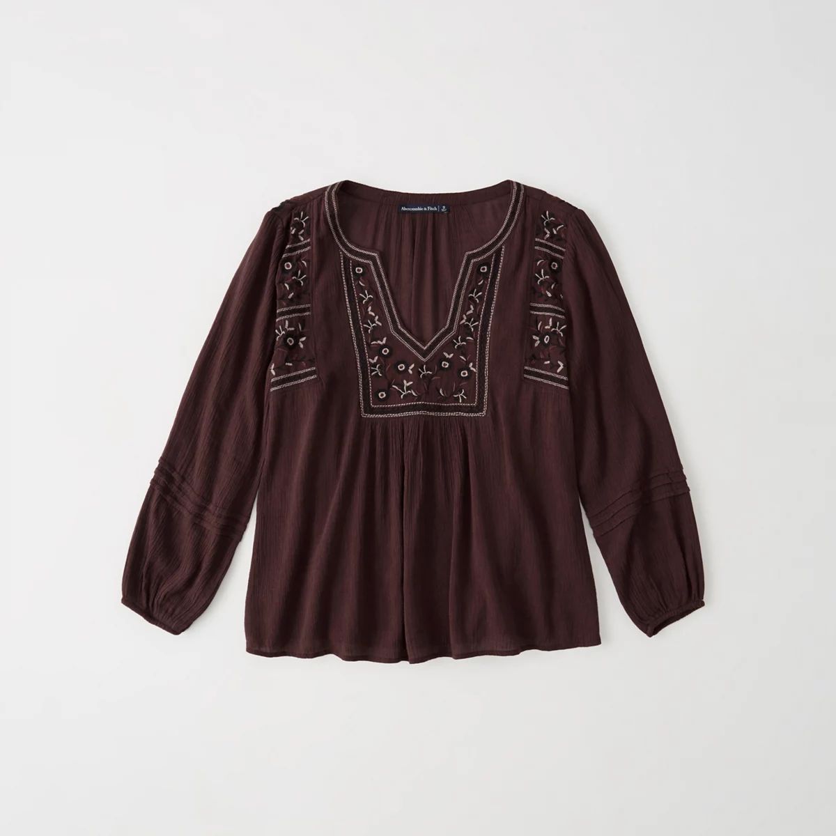 Embroidered Peasant Top | Abercrombie & Fitch US & UK