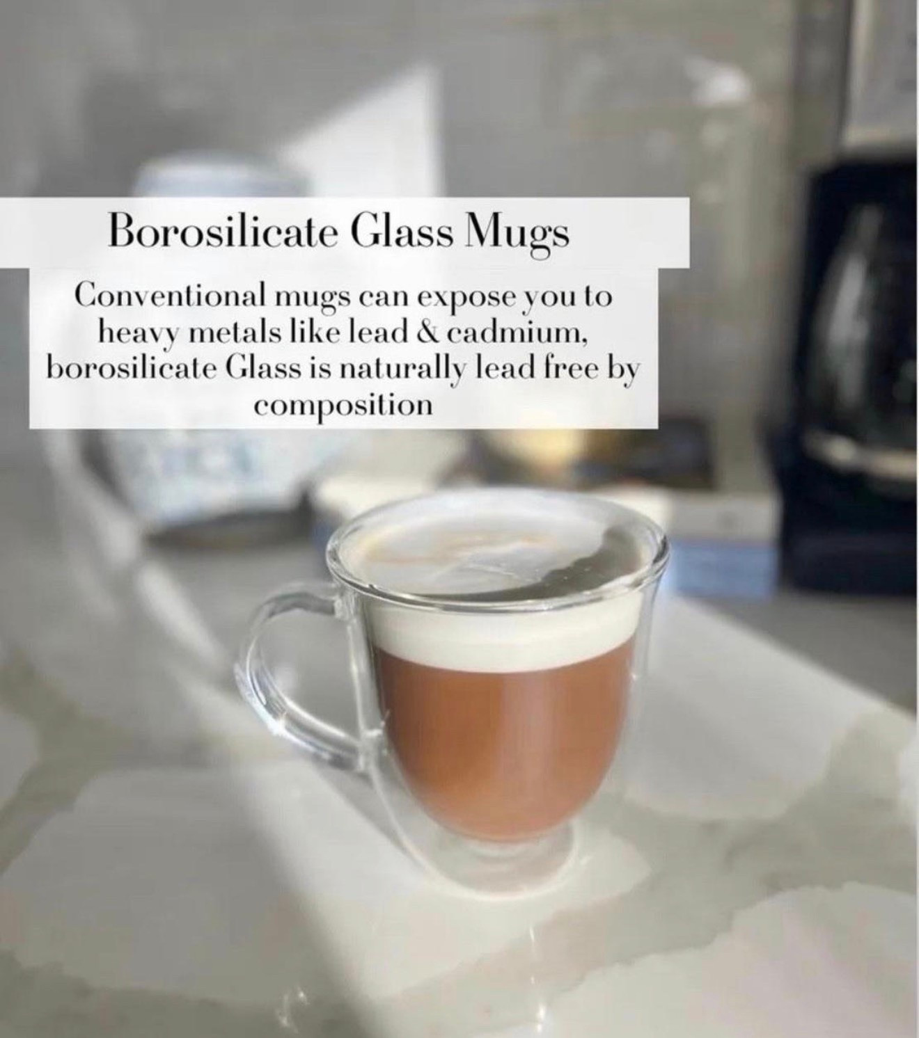 If you want a simple, realistic low-tox swap, look at your morning mug. These borosilicate glass ones are naturally lead-free, durable, and make your daily latte look like it's from a high-end cafe.

#LTKmorningroutine #LTKfoodie