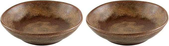 47th & Main Glazed Ceramic Dipping Bowl Serving Dish, 3.5" Dia x 1" H, Brown (Pack of 2) | Amazon (US)
