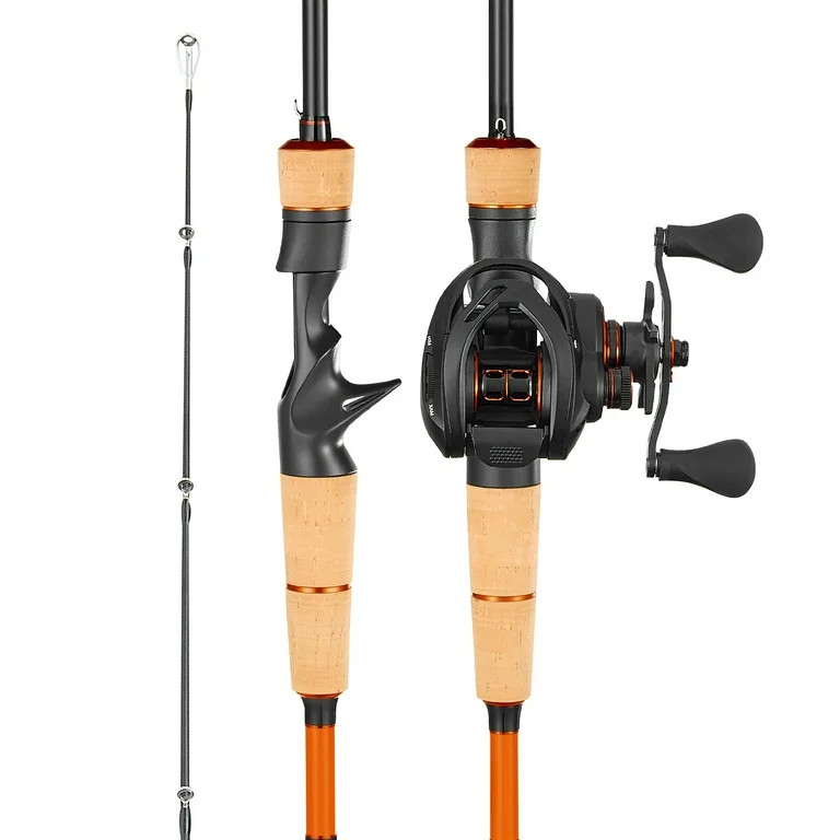 KFFKFF Rod and Reel Combo with IM7 Carbon Fiber, Baitcasting Design, Fishing Pole for Bass, 6+1 B... | Walmart (US)