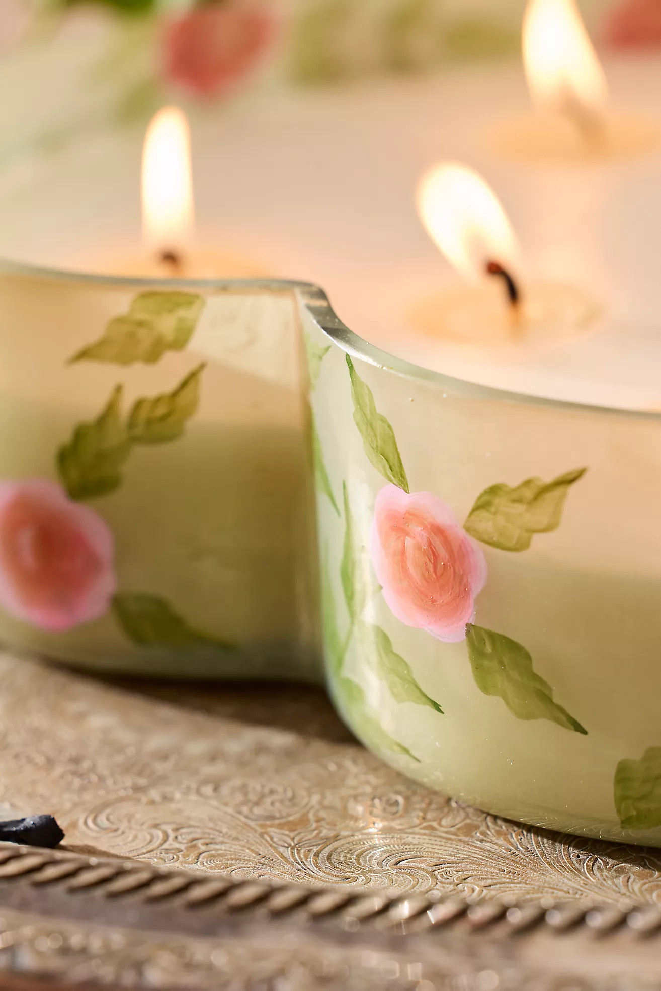 Peony Blush Heart Candle | Anthropologie (US)