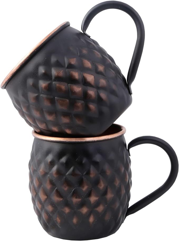Staglife 100% Pure Copper Moscow Mule Mug, 16 oz, Set of 2, Black Matte, Genuine Handmade Cups fo... | Amazon (US)