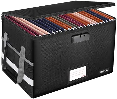File Box with Lock,ENGPOW Fireproof Box File Storage Organizer Anti-Static Box,Collapsible Firepr... | Amazon (US)