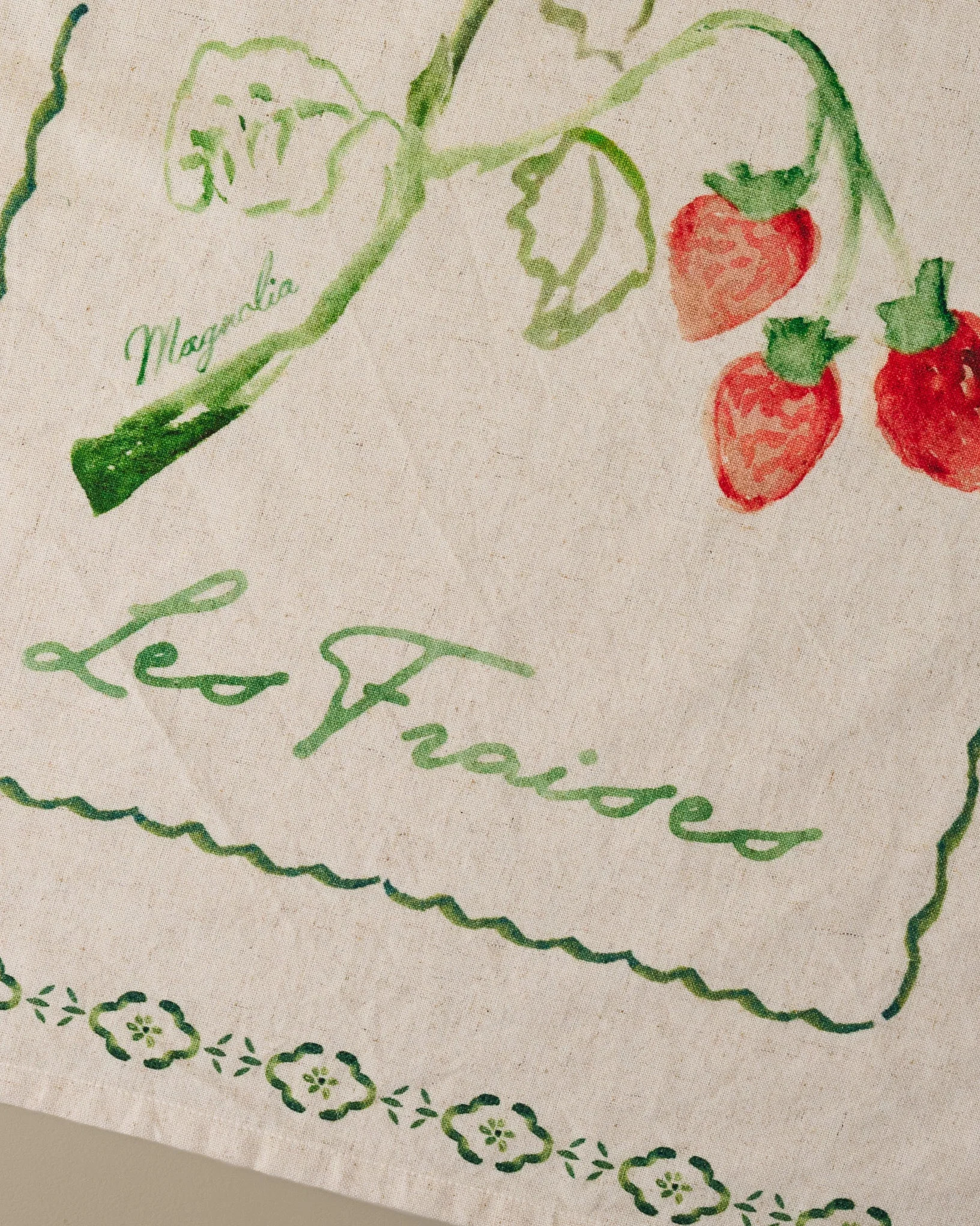 Les Fraises Printed Tea Towel | Magnolia