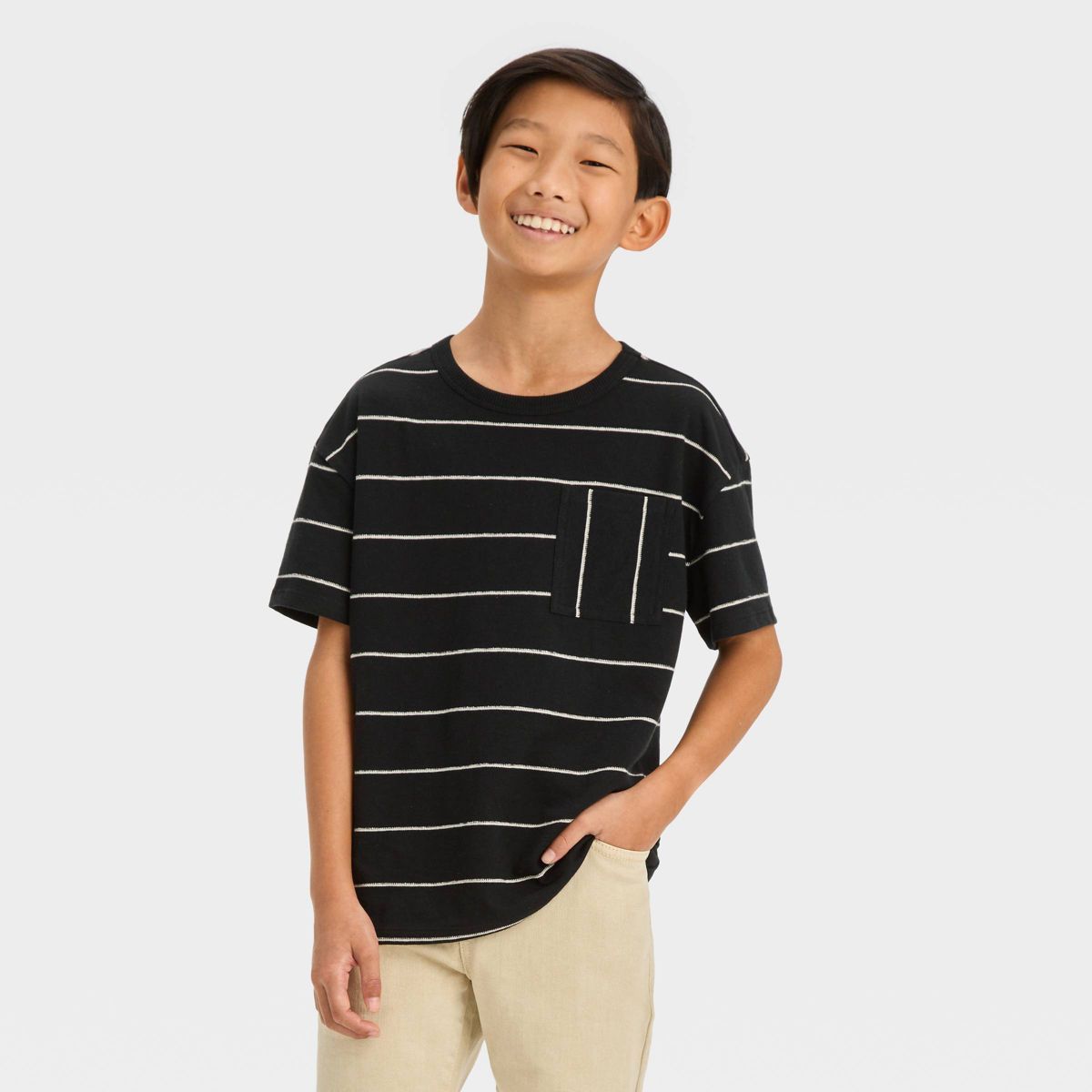 Boys' Short Sleeve Textured Striped T-Shirt - Cat & Jack™ | Target